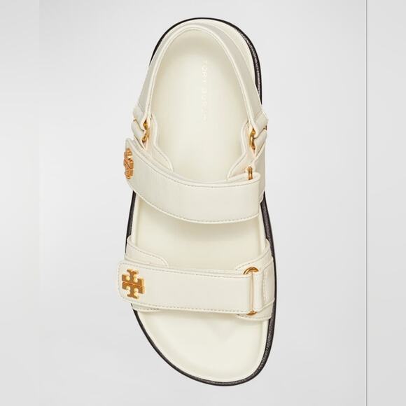 Tory Burch Cream and Black Sandals - Picture 3 of 12